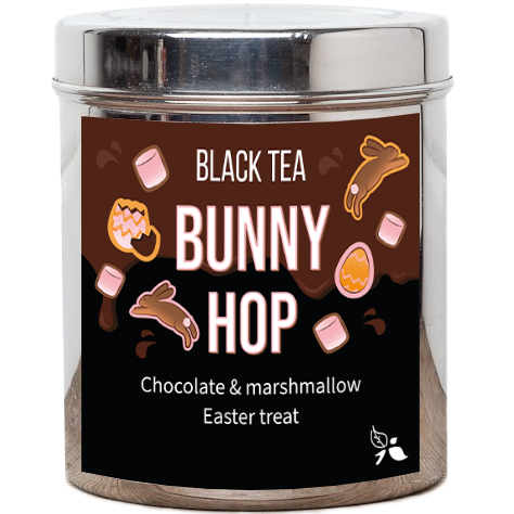 bunny hop tea tin easter