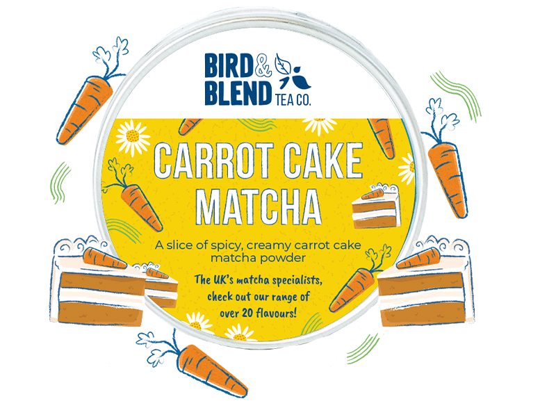 carrot cake matcha flavour profile illustration