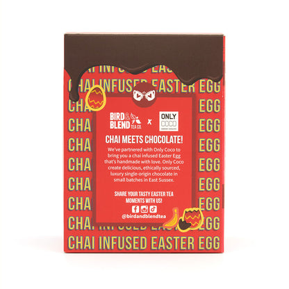 chai infused easter egg back of packaging