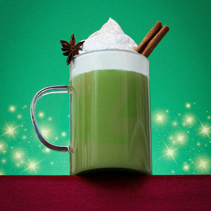 eggnog matcha christmas mega latte