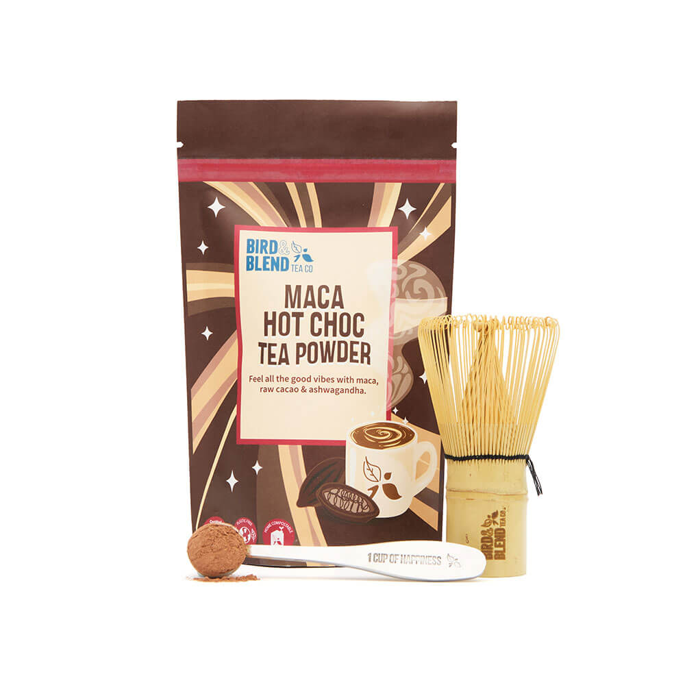 maca hot choc tea powder tea tools