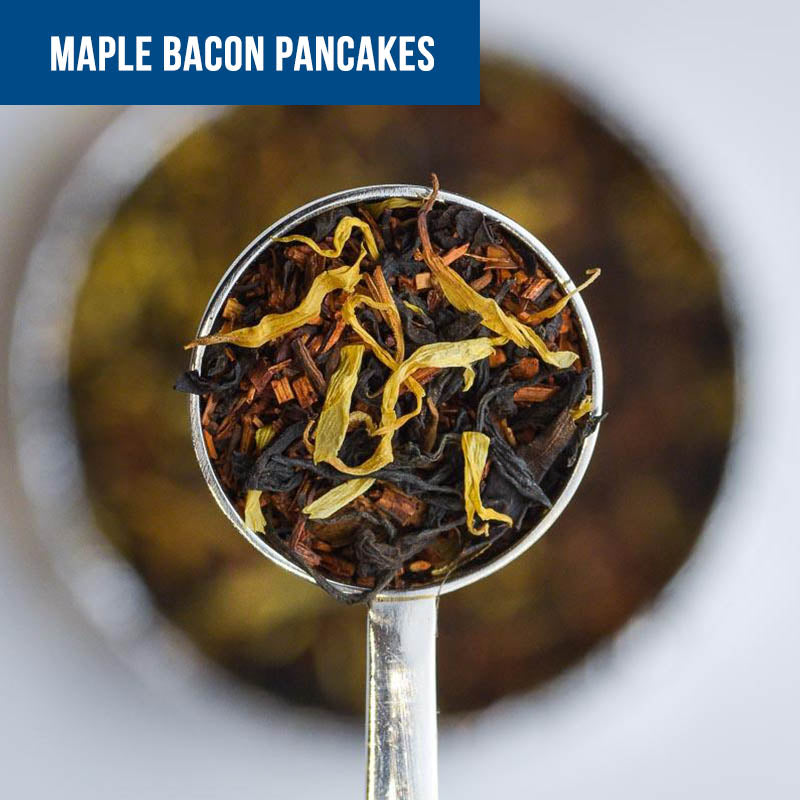 maple bacon pancakes tea