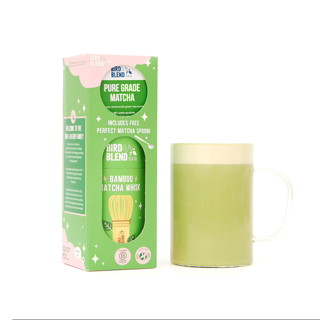 matcha starter kit with hot matcha