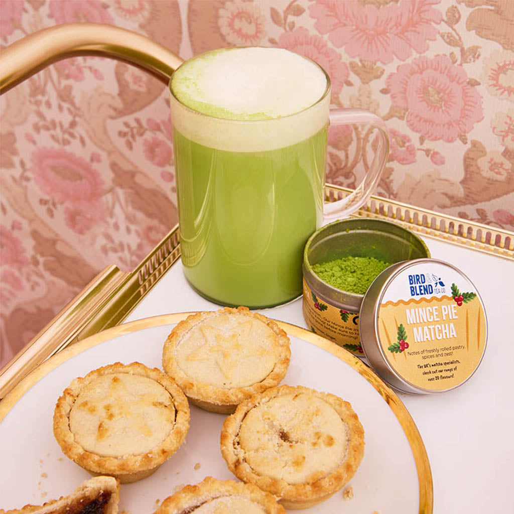 mince pie matcha with mince pies