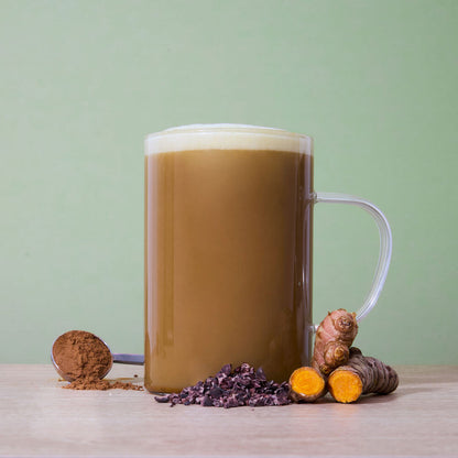 turmeric spiced cocoa tea powder chocolate and ginger