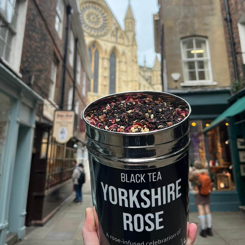 Yorkshire Rose tea tin in town